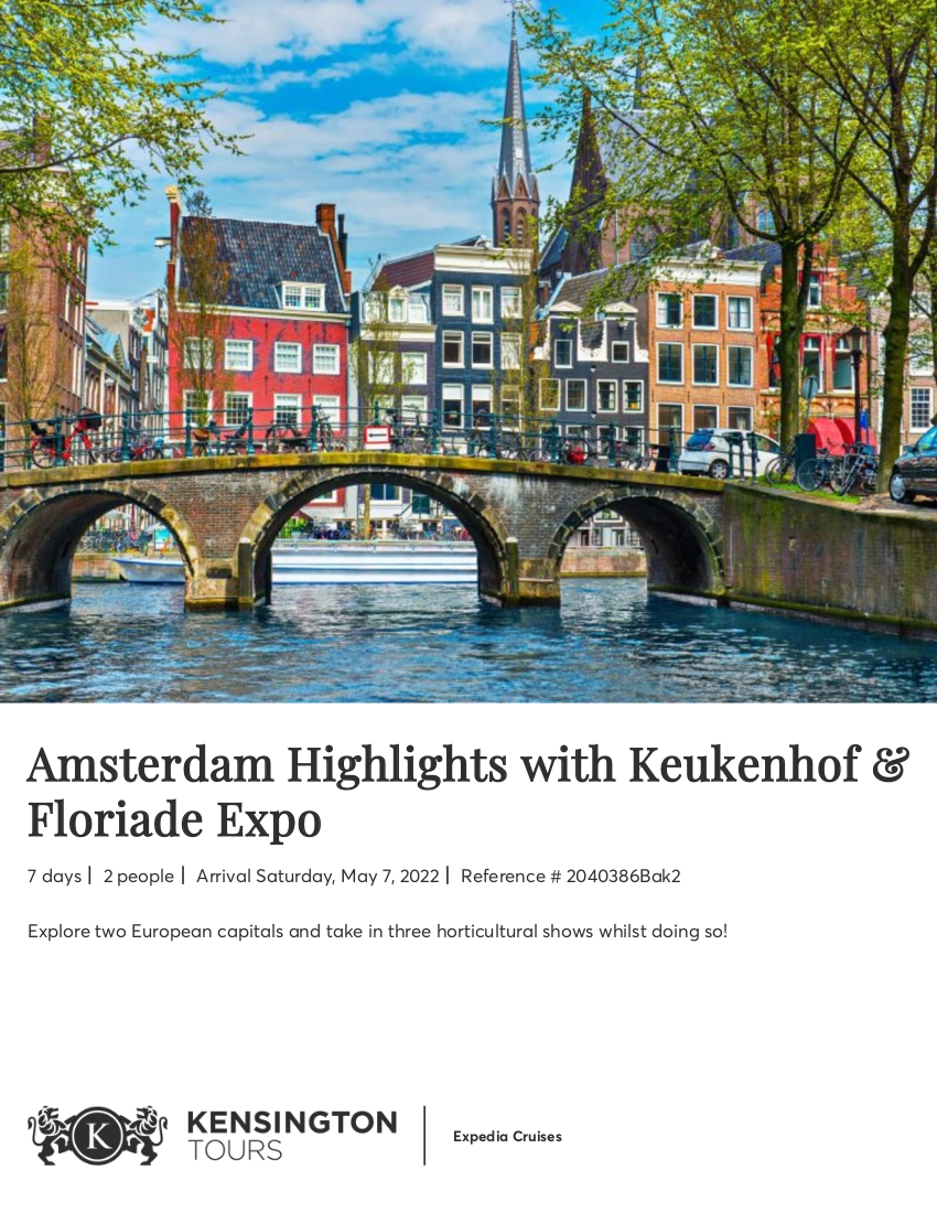 Amsterdam Highlights with Keukenhof & Floriade Expo 1
