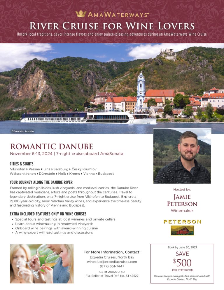 2024 Peterson Wine Cruise Details Expedia Wine Club Cruises