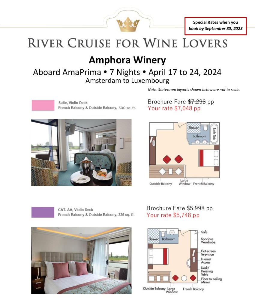 2024 Amphora Wine Cruise Staterooms and Pricing Expedia Wine Club Cruises